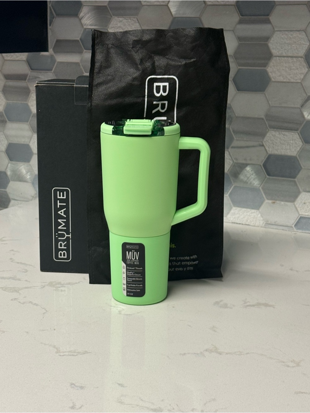 BrüMate MÜV Insulated Travel Mug with Handle - Mint Green